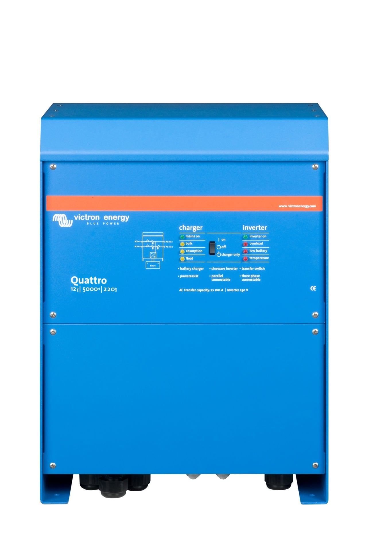 Victron İnvertör/Şarj Cihazı Quattro 12/5000/220-100/100 Inverter/Charger (QUA125020000)