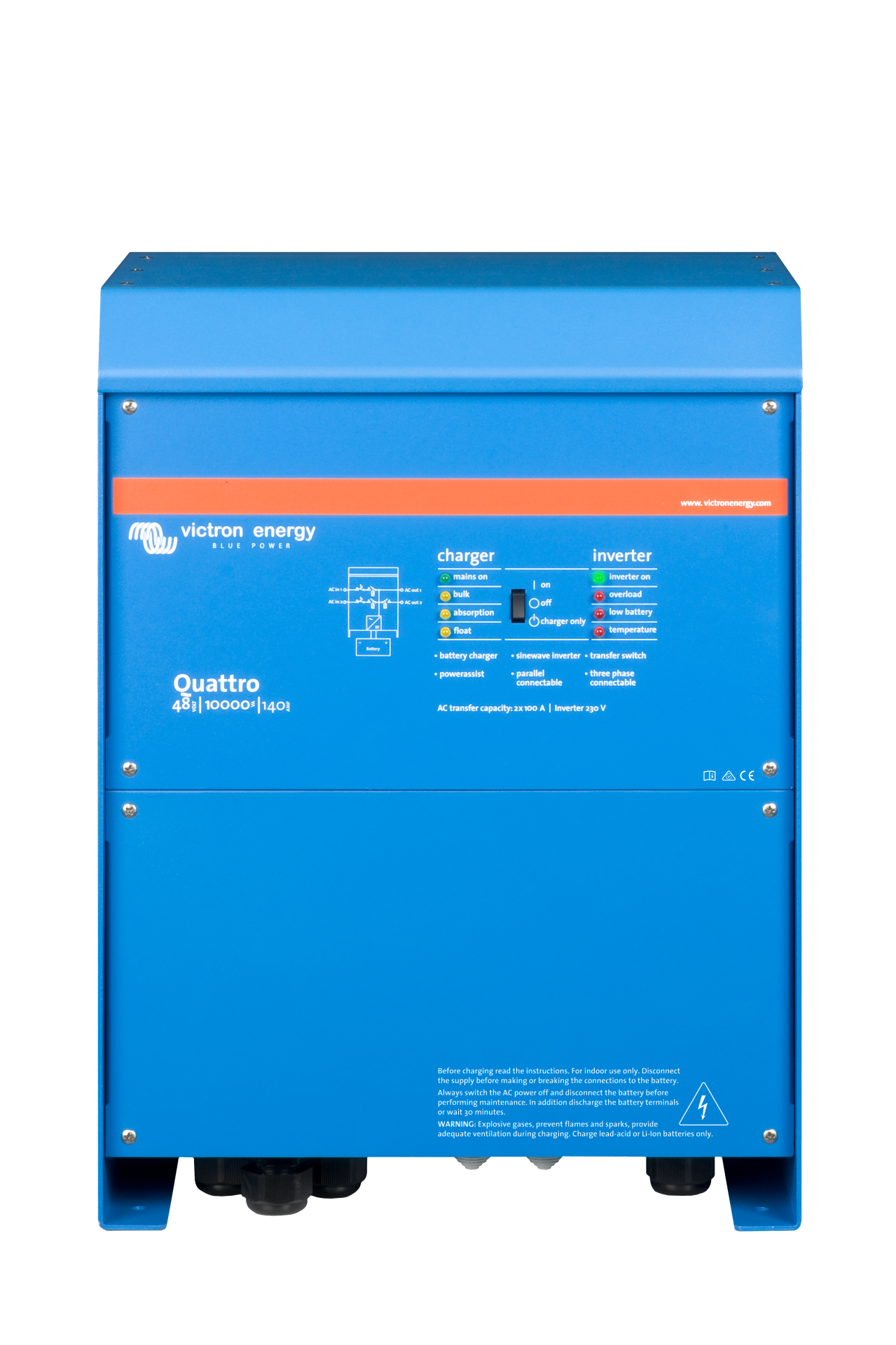 Victron İnvertör/Şarj Cihazı Quattro 48/10000/140-100/100 Inverter/Charger (QUA481030010)