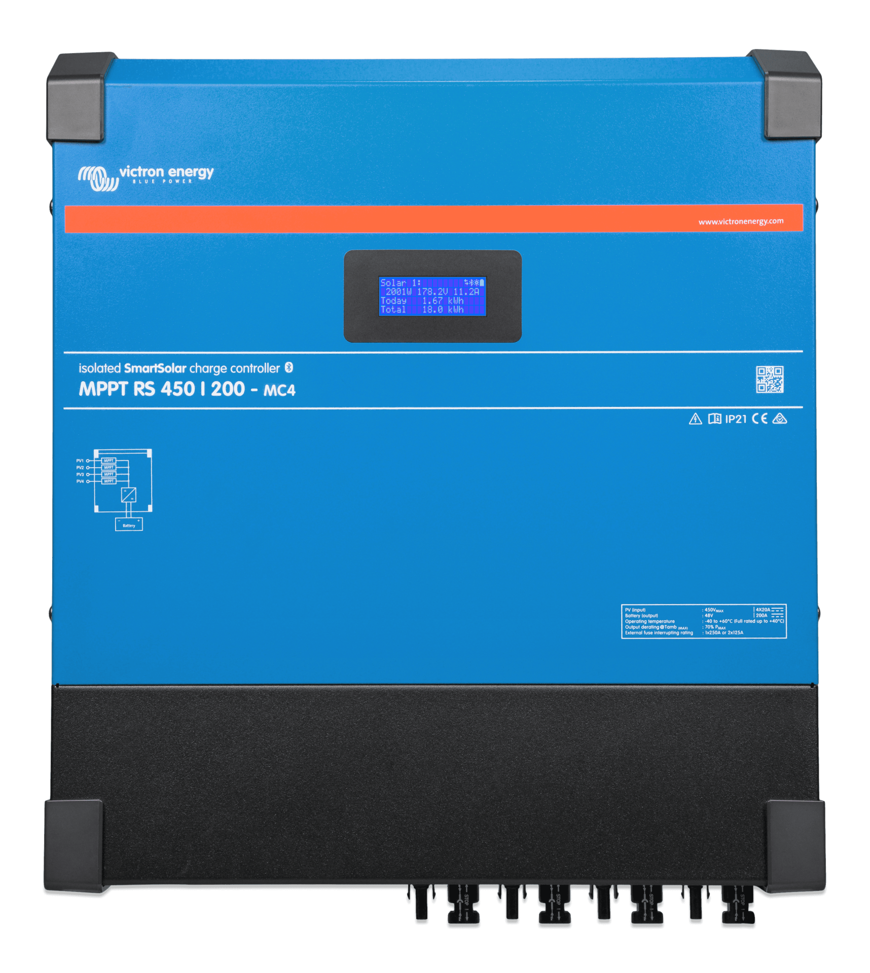 Victron Solar Şarj Kontrol Cihazı SmartSolar MPPT RS 450/200-MC4 Charge Controller (SCC145120510)